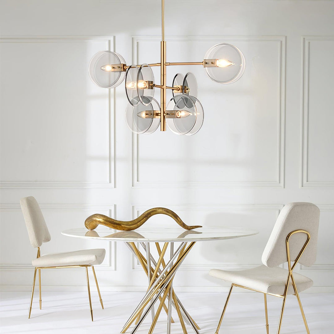 Aurora Chandelier en Verre Fumé Rond Superposé - Neutralighting