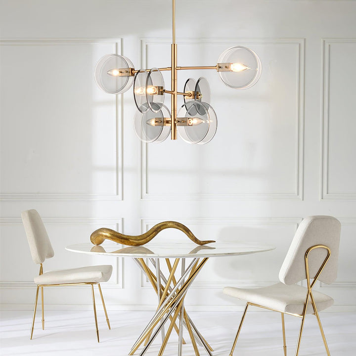 Aurora Chandelier en Verre Fumé Rond Superposé - Neutralighting