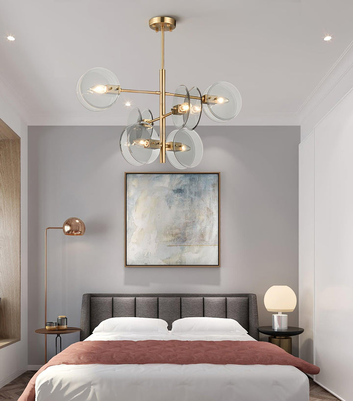 Aurora Chandelier en Verre Fumé Rond Superposé - Neutralighting