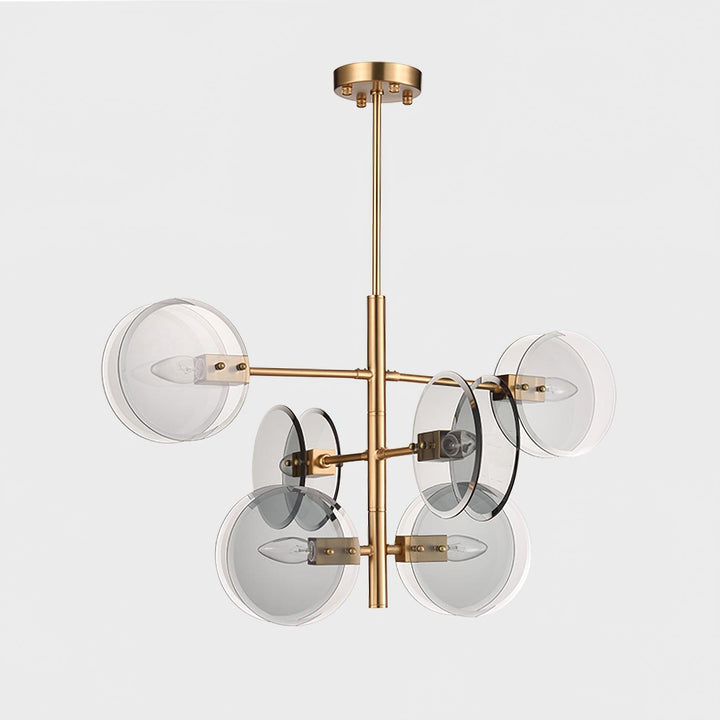 Aurora Chandelier en Verre Fumé Rond Superposé - Neutralighting
