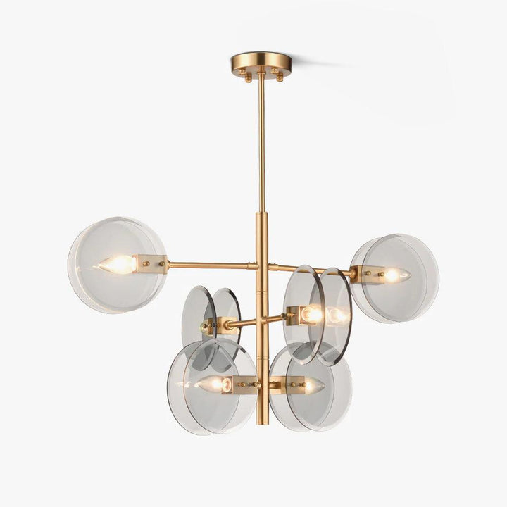 Aurora Chandelier en Verre Fumé Rond Superposé - Neutralighting