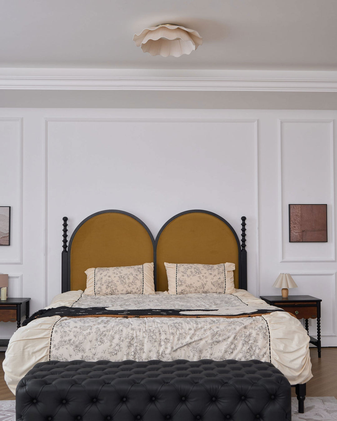 Mylirira Plafonnier en Laiton Tissu Vague Élégance Premium - Neutralighting
