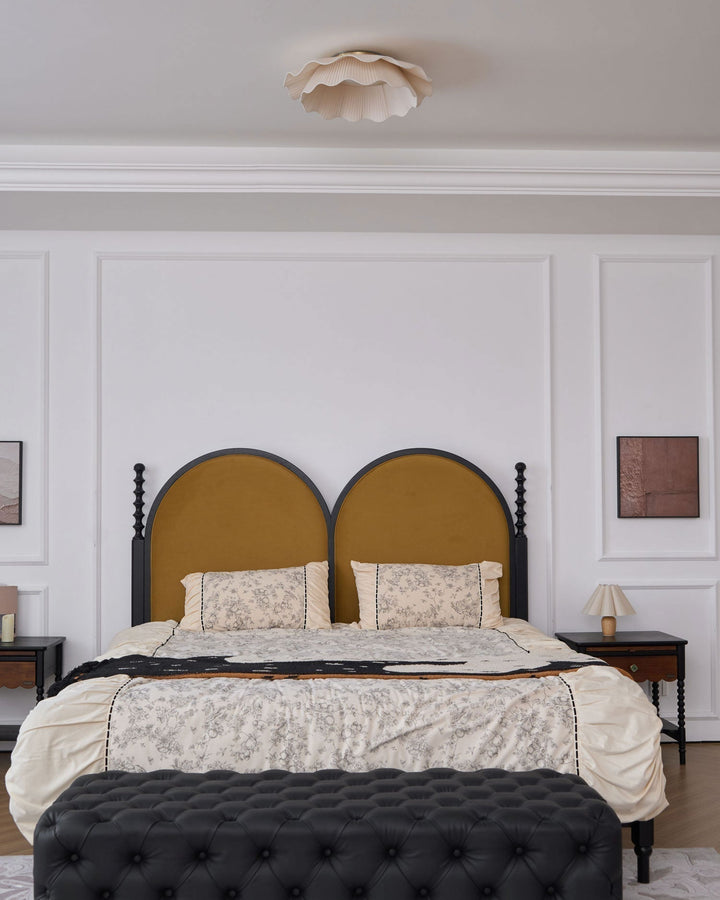 Mylirira Plafonnier en Laiton Tissu Vague Élégance Premium - Neutralighting
