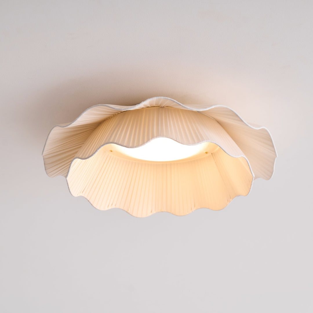 Mylirira Plafonnier en Laiton Tissu Vague Élégance Premium - Neutralighting
