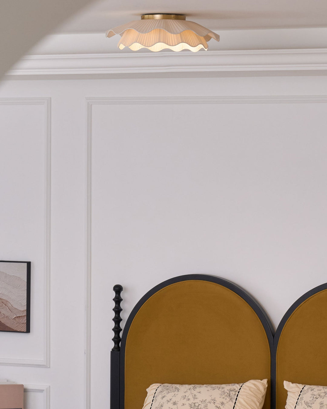 Mylirira Plafonnier en Laiton Tissu Vague Élégance Premium - Neutralighting