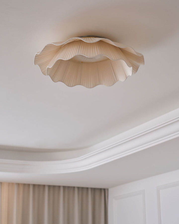 Mylirira Plafonnier en Laiton Tissu Vague Élégance Premium - Neutralighting