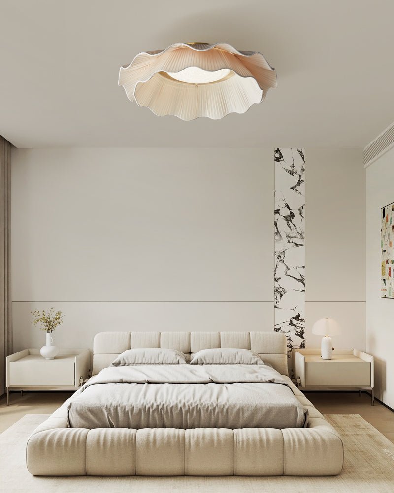 Mylirira Plafonnier en Laiton Tissu Vague Élégance Premium - Neutralighting