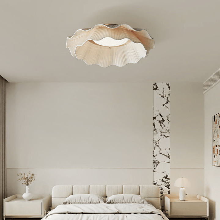 Mylirira Plafonnier en Laiton Tissu Vague Élégance Premium - Neutralighting