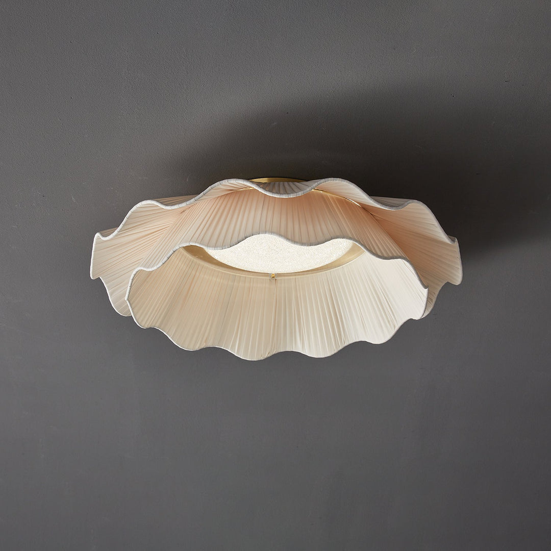 Mylirira Plafonnier en Laiton Tissu Vague Élégance Premium - Neutralighting