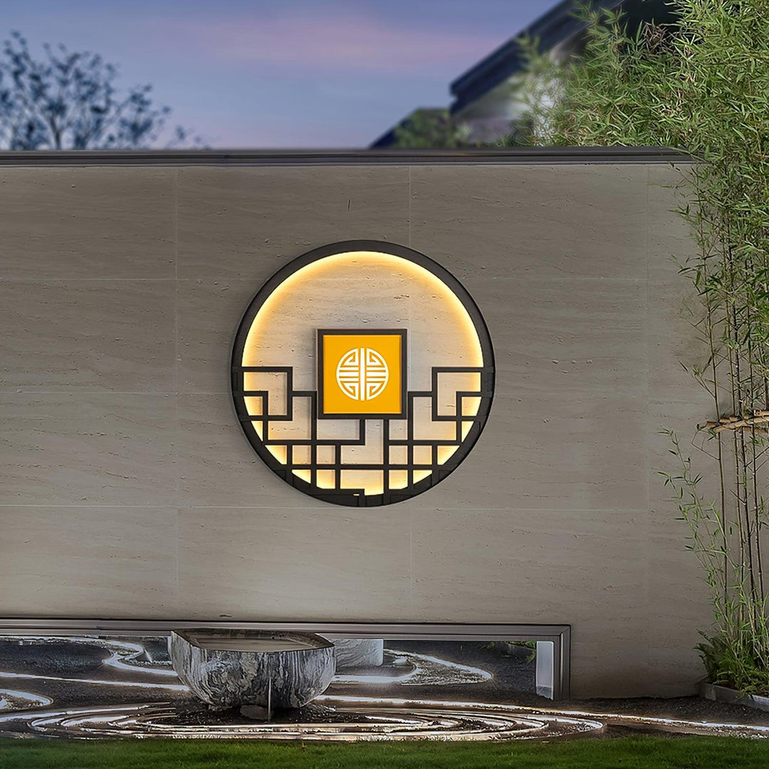 Alzoror Applique Murale Ronde Extérieure Art Nordique - Neutralighting