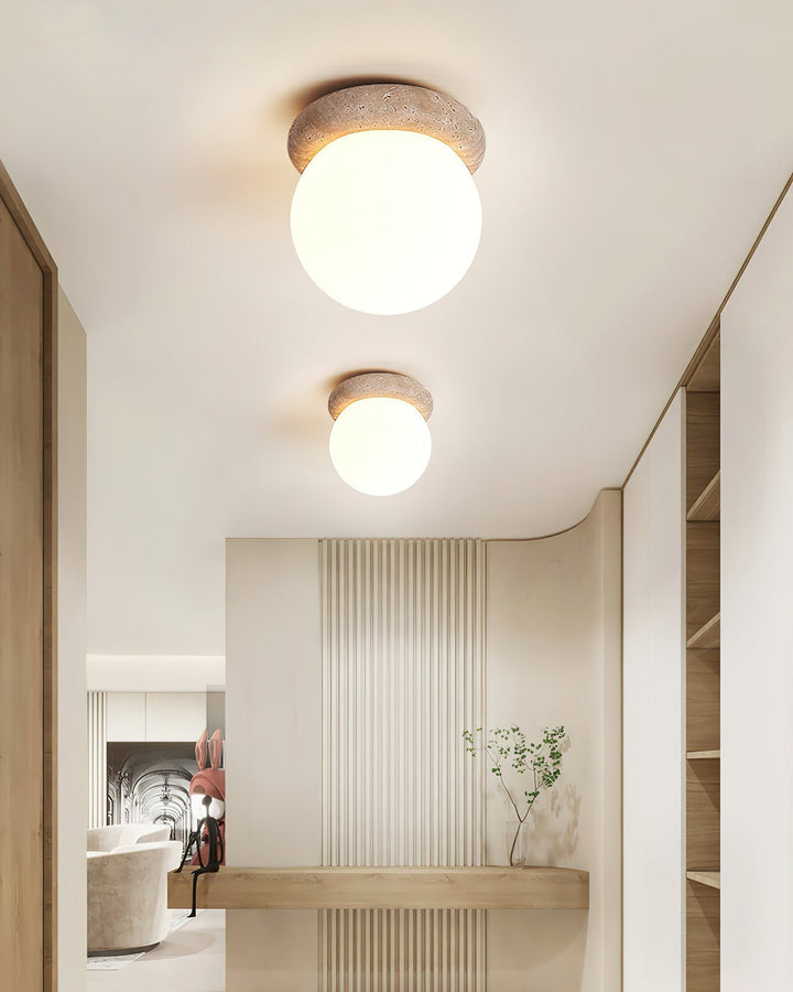 Colaeiel Disque-Globe Travertin Plafonnier - Neutralighting