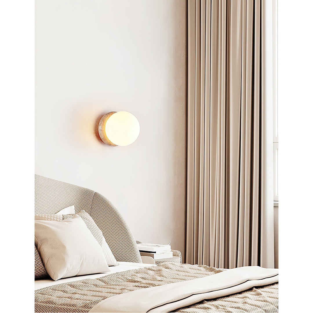 Blikuvys Moderne Minimaliste Travertin Verre Applique Murale - Neutralighting