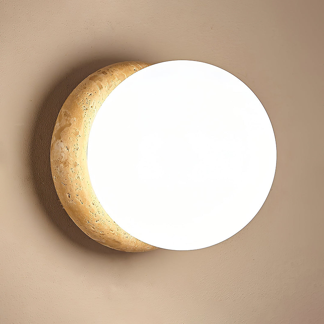 Blikuvys Moderne Minimaliste Travertin Verre Applique Murale - Neutralighting