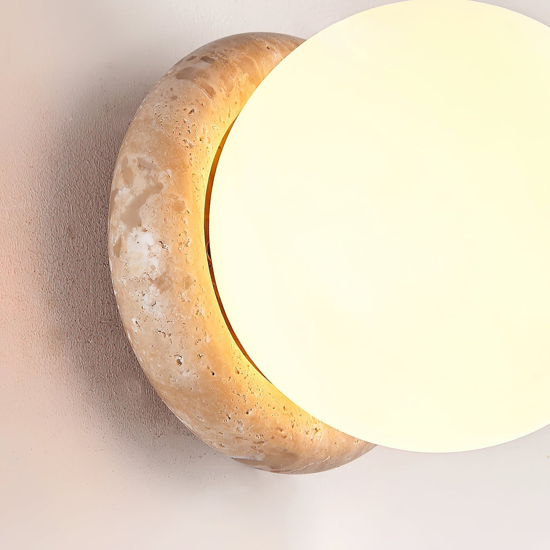 Blikuvys Moderne Minimaliste Travertin Verre Applique Murale - Neutralighting