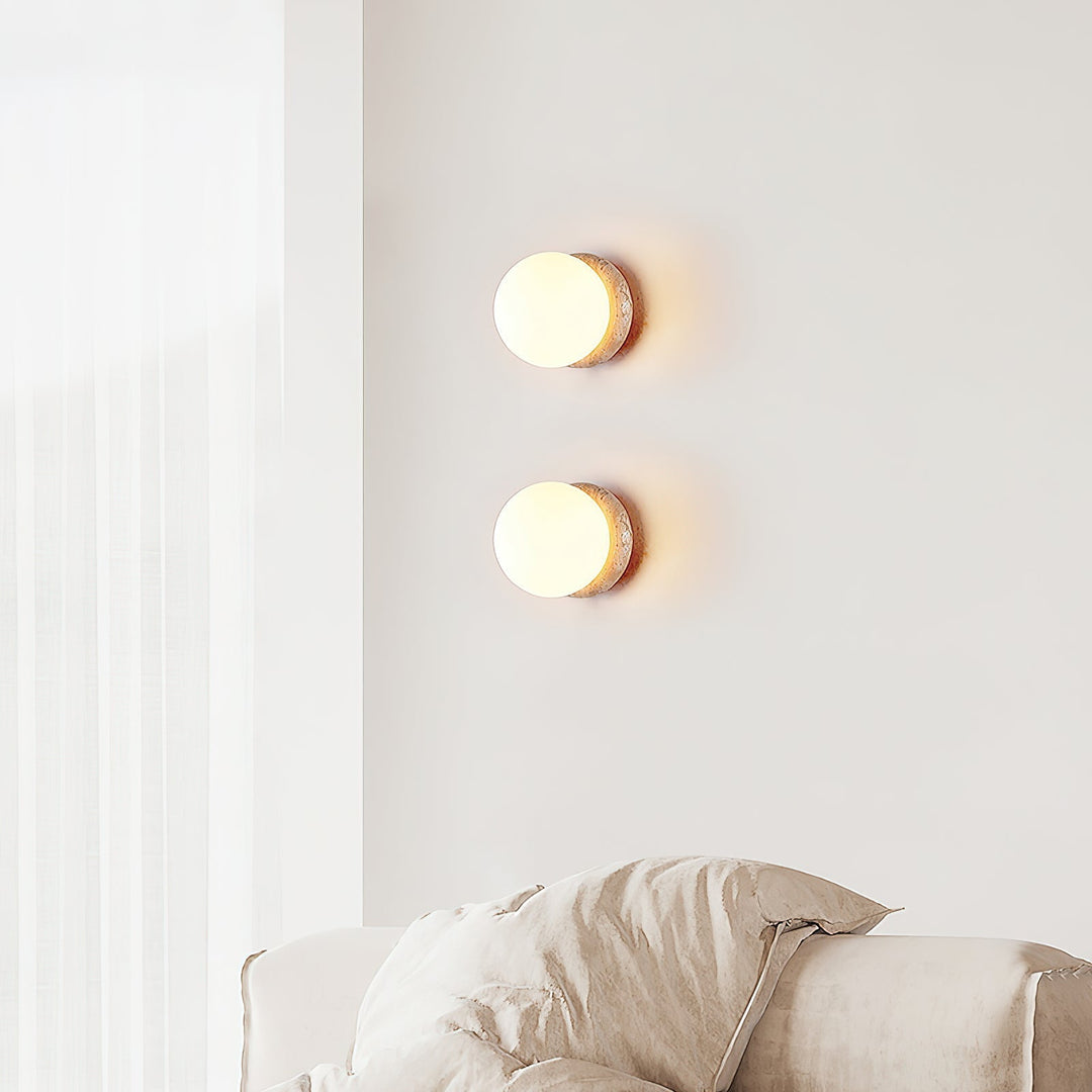 Blikuvys Moderne Minimaliste Travertin Verre Applique Murale - Neutralighting