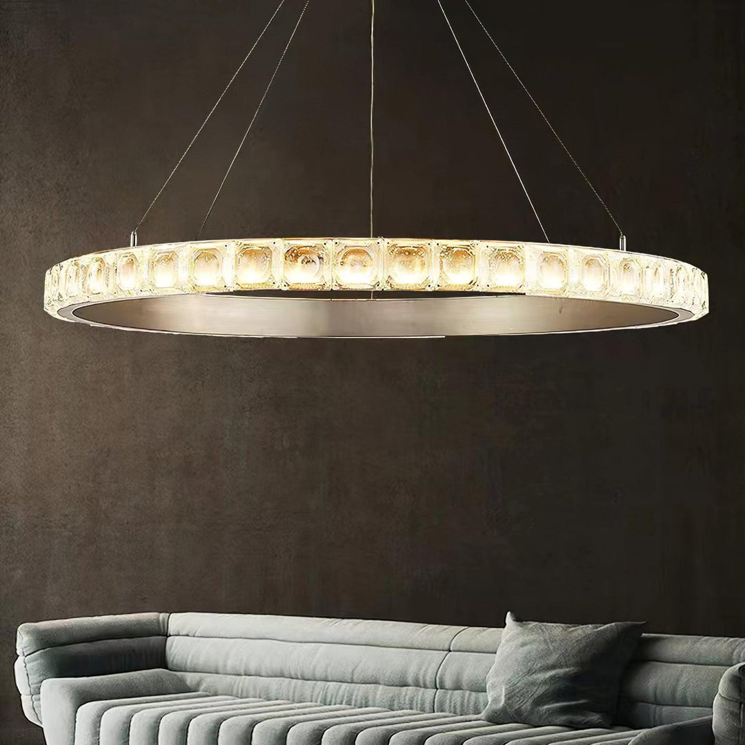 Avzorion Moderne Minimaliste Anneau Verre Lustre - Neutralighting