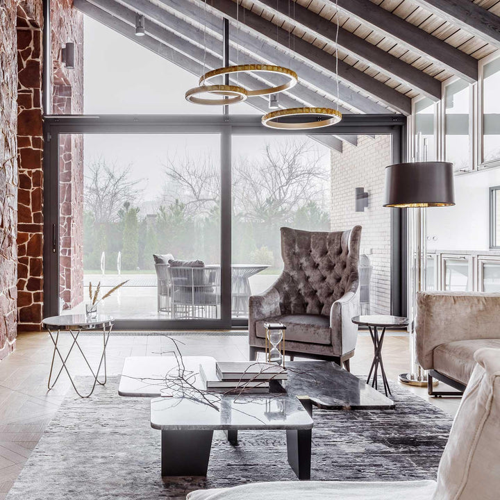 Avzorion Moderne Minimaliste Anneau Verre Lustre - Neutralighting