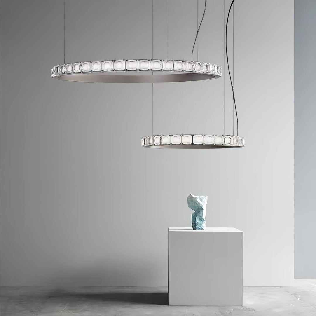 Avzorion Moderne Minimaliste Anneau Verre Lustre - Neutralighting