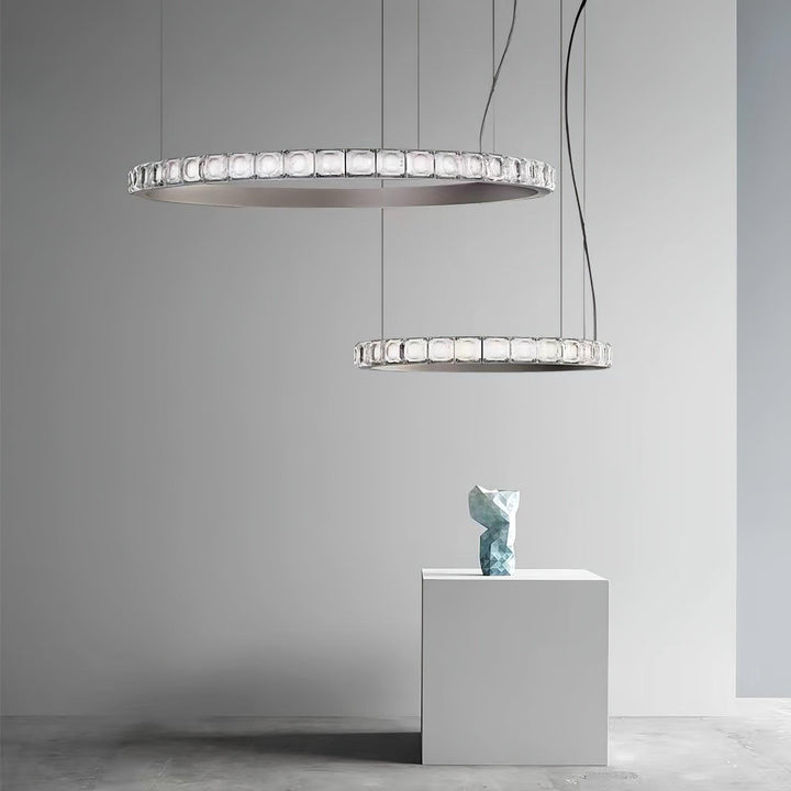 Avzorion Moderne Minimaliste Anneau Verre Lustre - Neutralighting