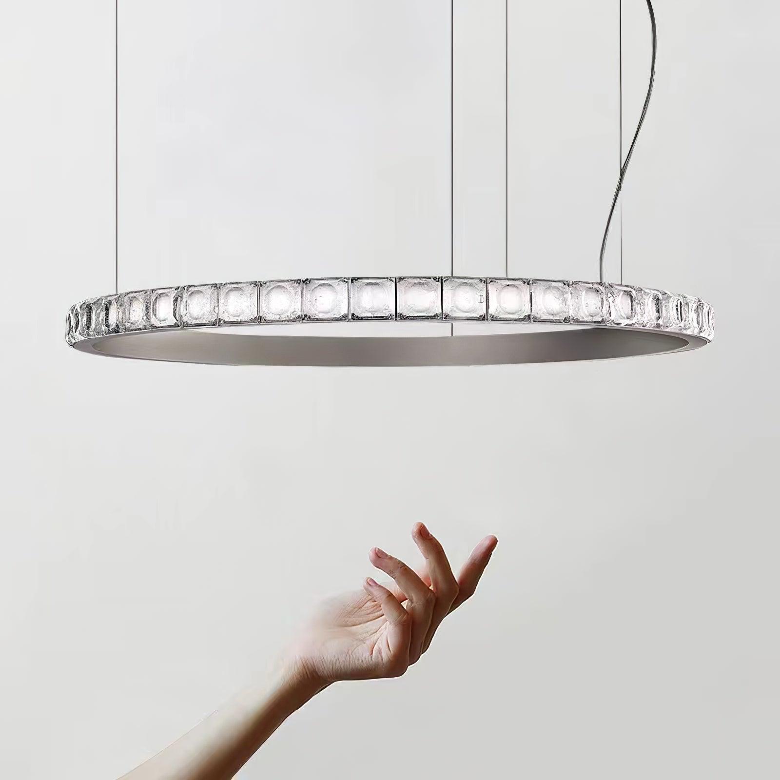Avzorion Moderne Minimaliste Anneau Verre Lustre - Neutralighting