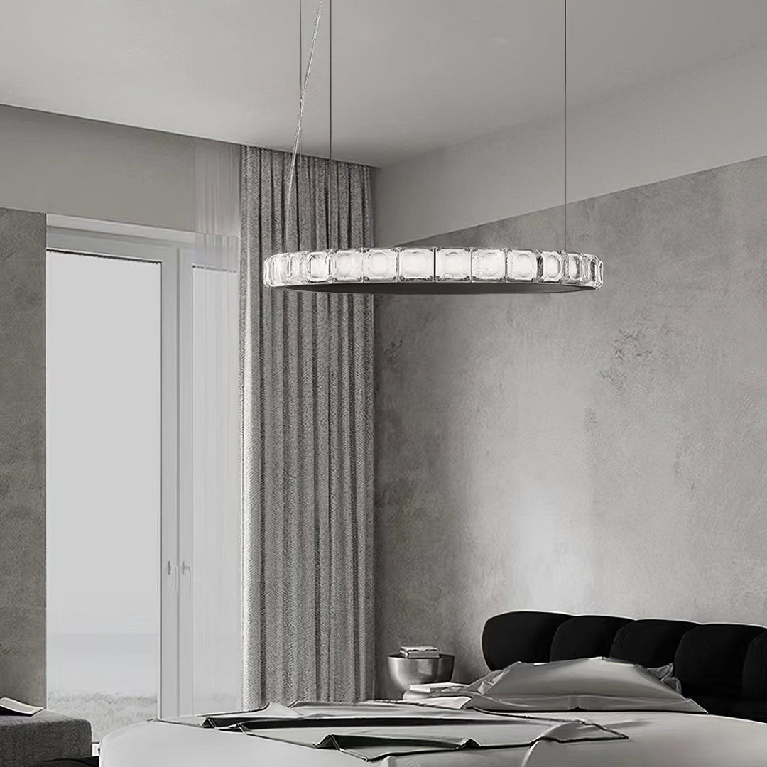 Avzorion Moderne Minimaliste Anneau Verre Lustre - Neutralighting