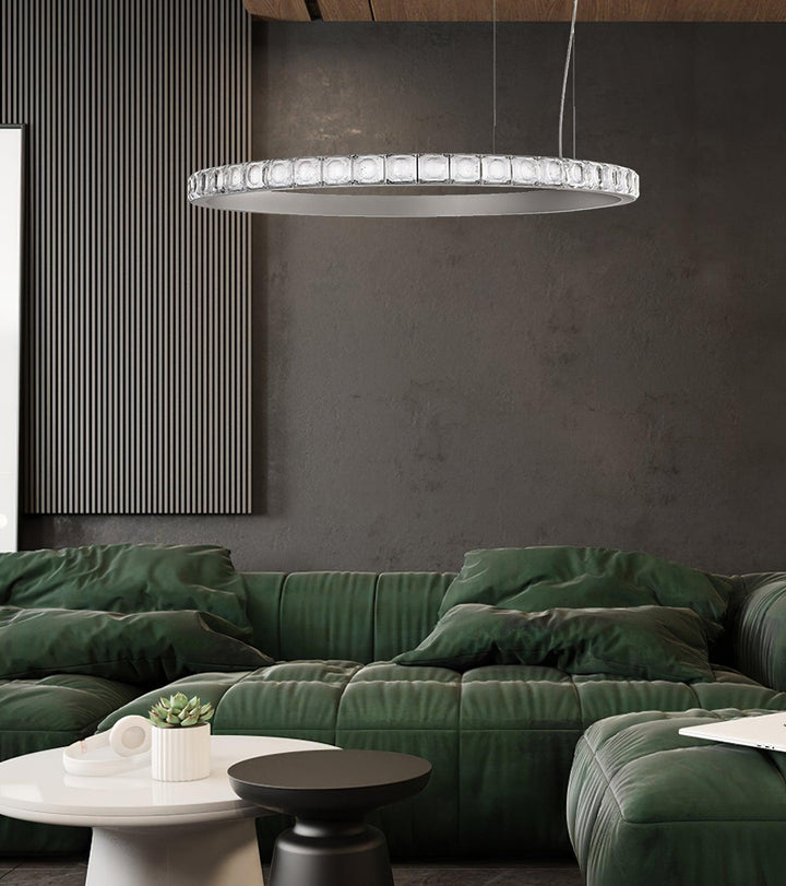 Avzorion Moderne Minimaliste Anneau Verre Lustre - Neutralighting
