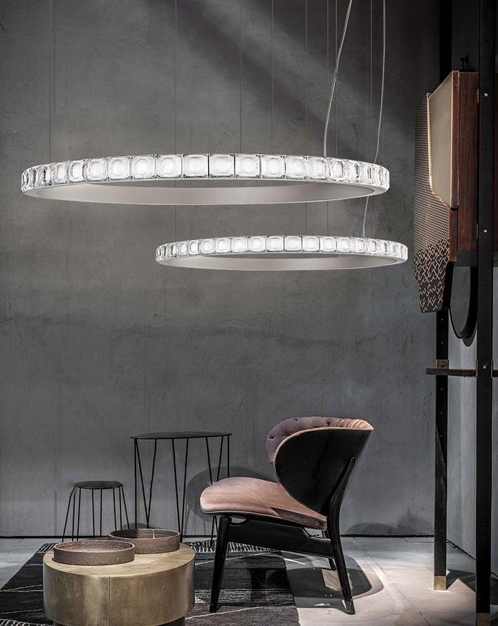 Avzorion Moderne Minimaliste Anneau Verre Lustre - Neutralighting