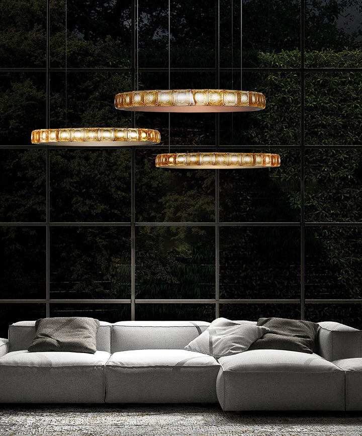 Avzorion Moderne Minimaliste Anneau Verre Lustre - Neutralighting