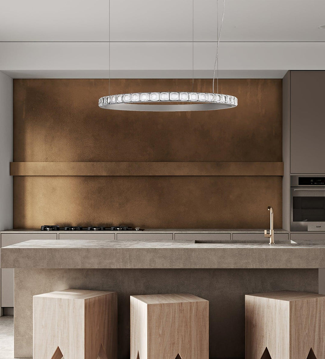 Avzorion Moderne Minimaliste Anneau Verre Lustre - Neutralighting