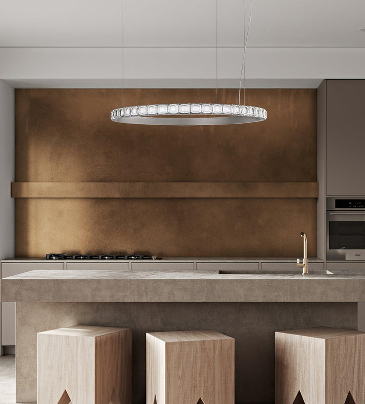 Avzorion Moderne Minimaliste Anneau Verre Lustre - Neutralighting