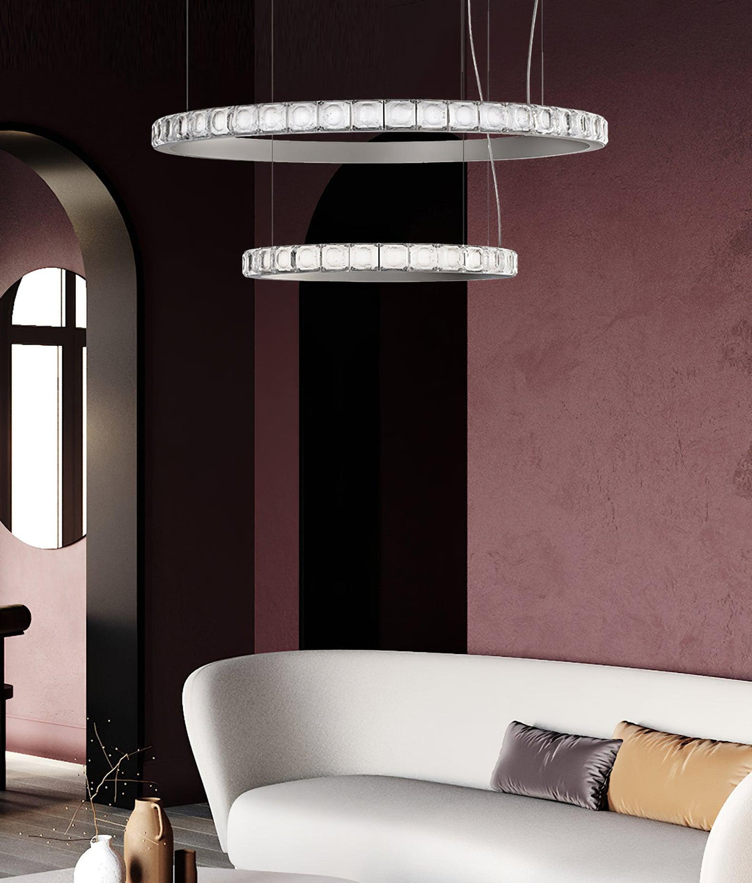 Avzorion Moderne Minimaliste Anneau Verre Lustre - Neutralighting