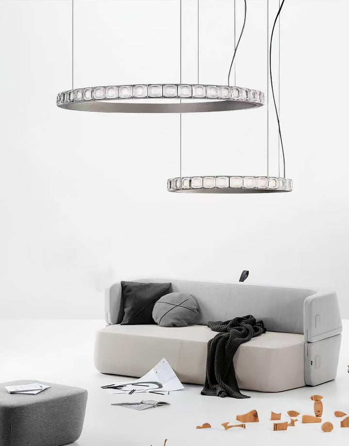 Avzorion Moderne Minimaliste Anneau Verre Lustre - Neutralighting