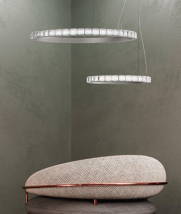 Avzorion Moderne Minimaliste Anneau Verre Lustre - Neutralighting