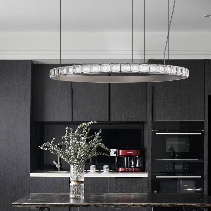 Avzorion Moderne Minimaliste Anneau Verre Lustre - Neutralighting