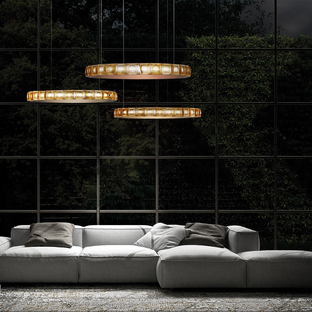 Avzorion Moderne Minimaliste Anneau Verre Lustre - Neutralighting