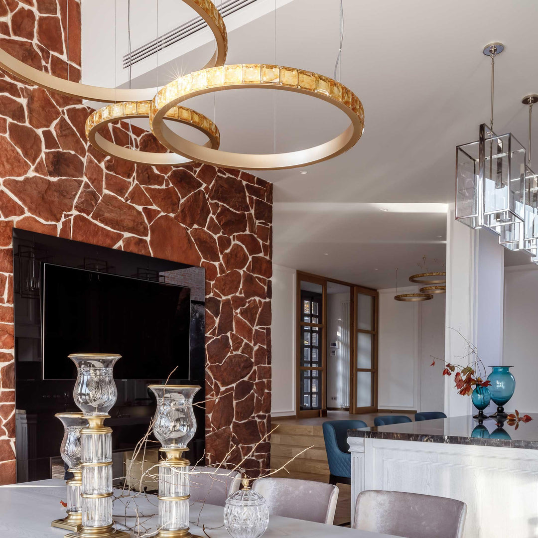 Avzorion Moderne Minimaliste Anneau Verre Lustre - Neutralighting