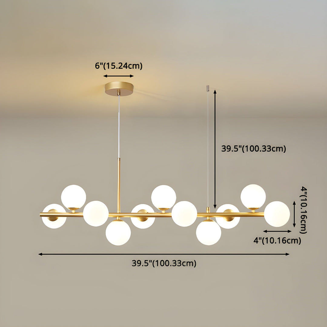 Lustra Chandelier Globe en Verre Doré - Neutralighting