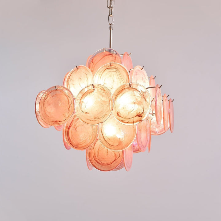Aurora Lustre Rose Verre Disque Superposé Romantique - Neutralighting