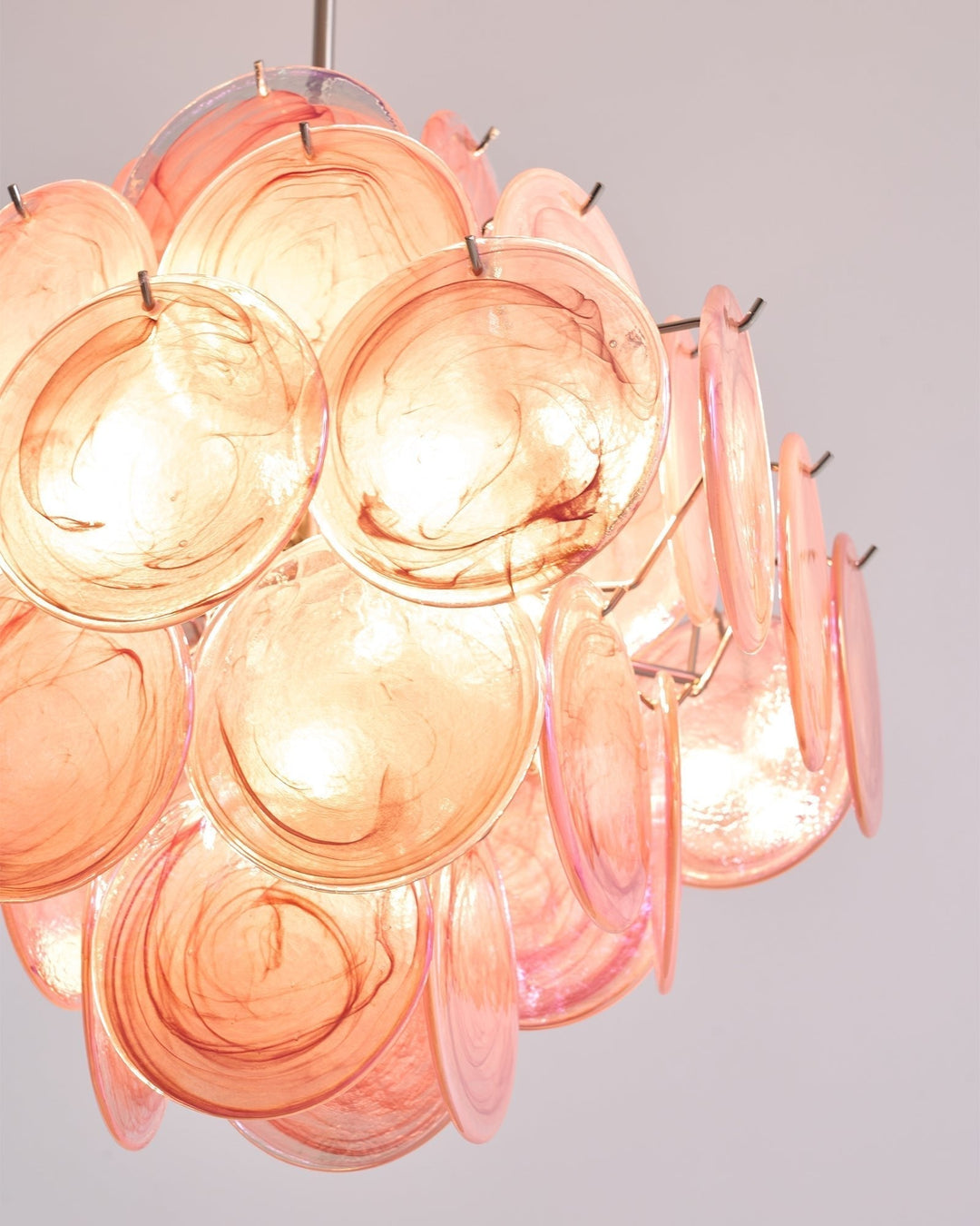 Aurora Lustre Rose Verre Disque Superposé Romantique - Neutralighting