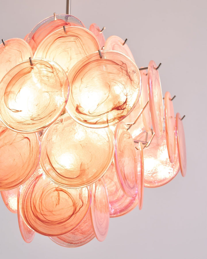 Aurora Lustre Rose Verre Disque Superposé Romantique - Neutralighting