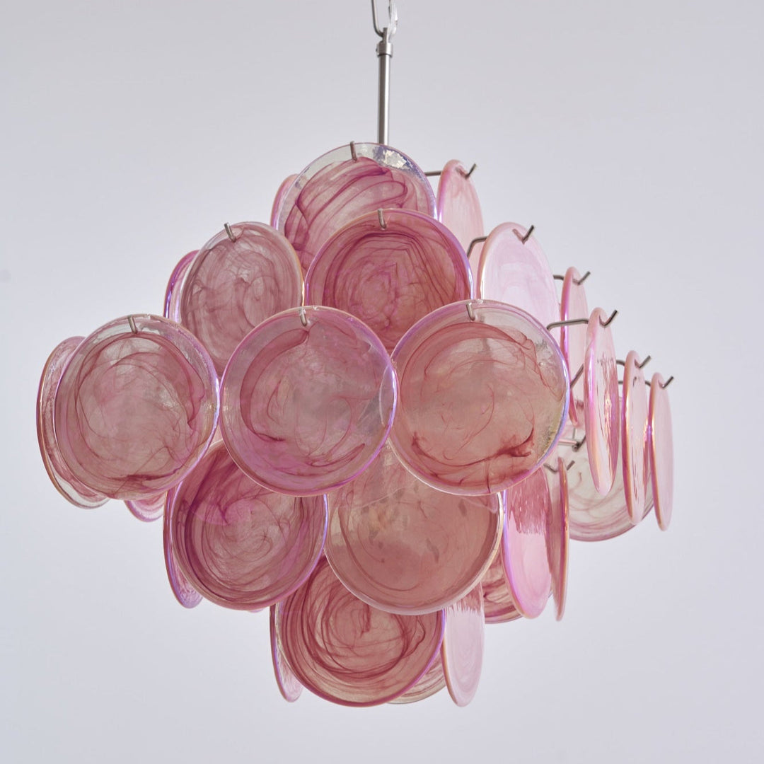 Aurora Lustre Rose Verre Disque Superposé Romantique - Neutralighting