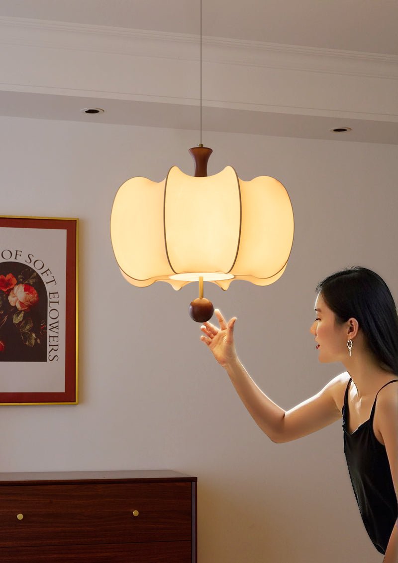 Calithra Lampe Pendante en Tissu et Bois - Neutralighting