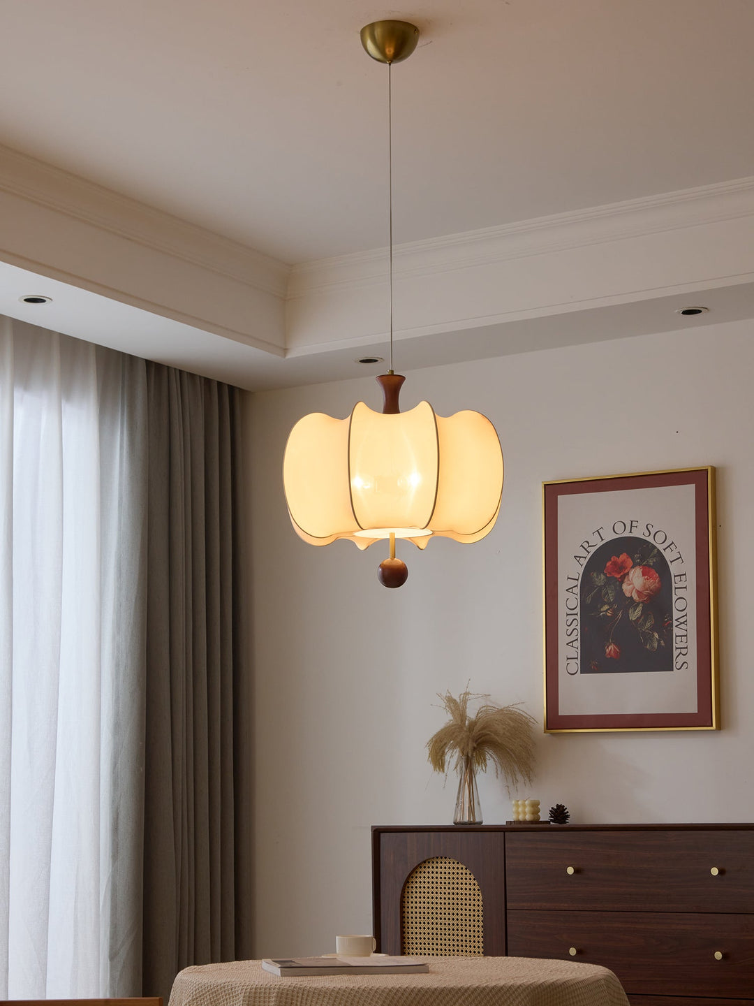 Calithra Lampe Pendante en Tissu et Bois - Neutralighting