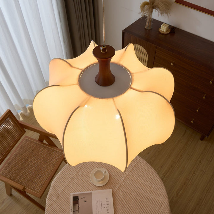 Calithra Lampe Pendante en Tissu et Bois - Neutralighting