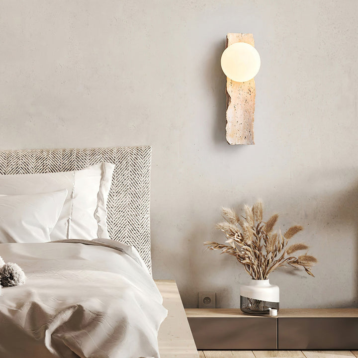 Aureum Moderne Minimaliste Verre Travertin Applique Murale - Neutralighting