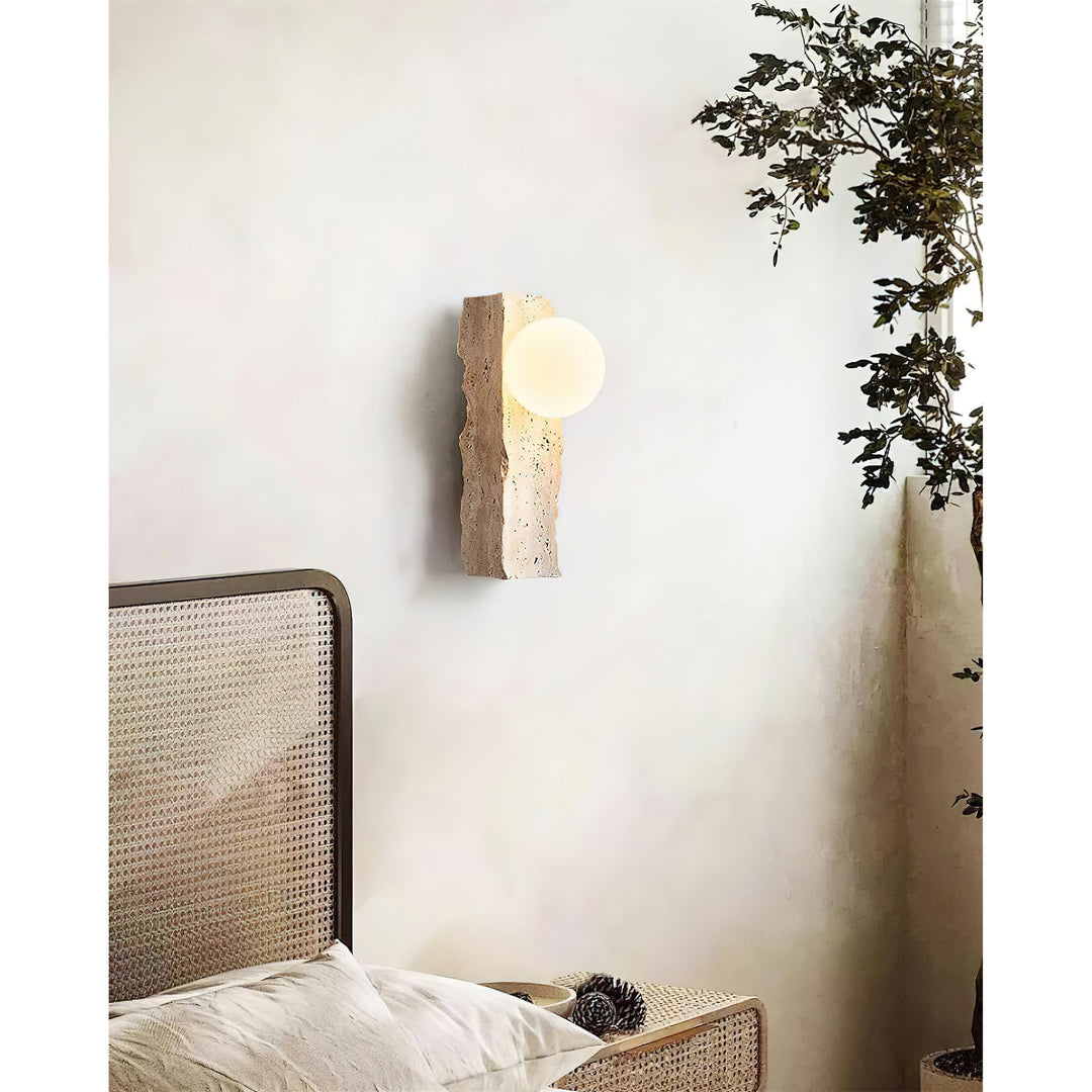 Aureum Moderne Minimaliste Verre Travertin Applique Murale - Neutralighting