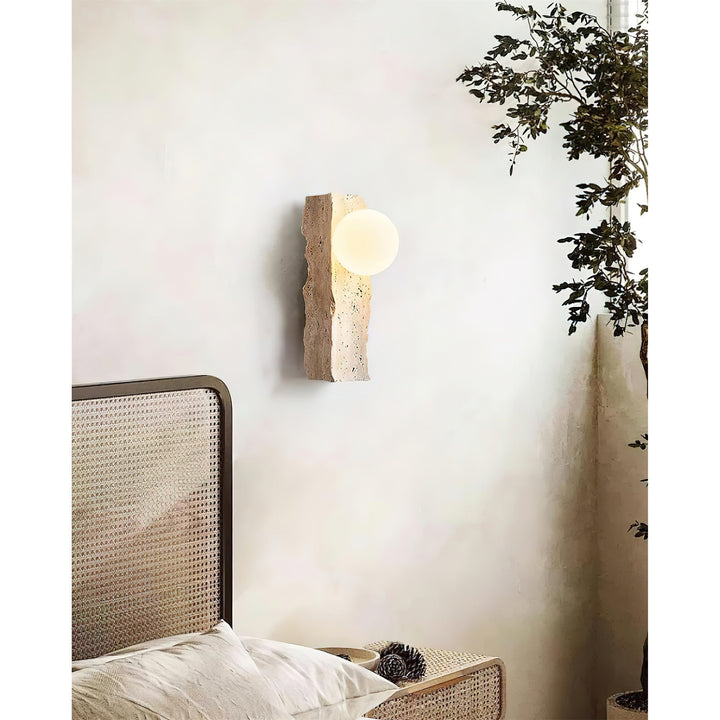 Aureum Moderne Minimaliste Verre Travertin Applique Murale - Neutralighting