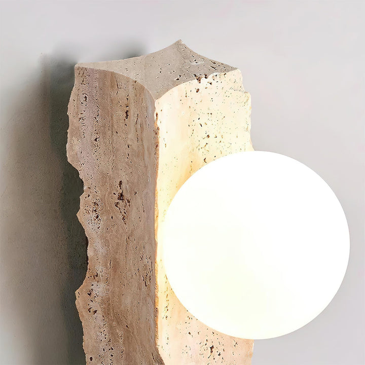 Aureum Moderne Minimaliste Verre Travertin Applique Murale - Neutralighting