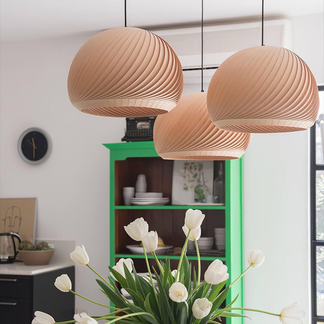 Spiral Lampe Suspension en Bois Vintage - Neutralighting
