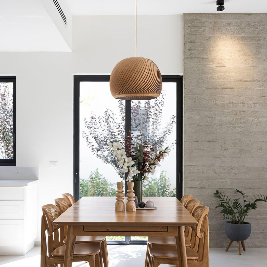 Spiral Lampe Suspension en Bois Vintage - Neutralighting